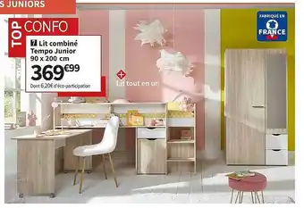 Conforama Lit combiné tempo junior 90 x 200 cm offre