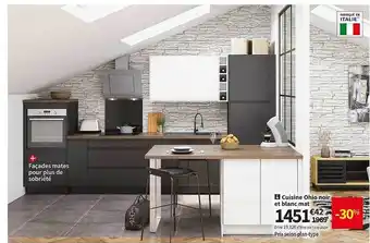 Conforama Cuisine ohio noir et blanc mat offre