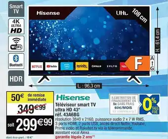 Cora x Carrefour Téléviseur smart tv ultra hd 43 offre