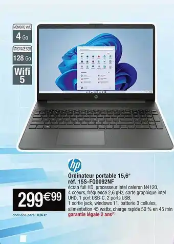 Cora x Carrefour Ordinateur portable 15,6 offre