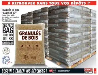 Brico Dépôt Granulés de bois - Sac de 15KG offre