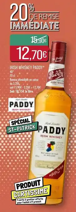 Match Irish Whiskey Paddy offre