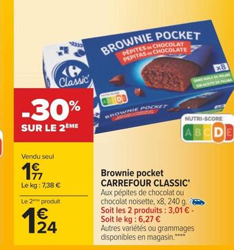 Carrefour Carrefour classic' brownie pocket offre