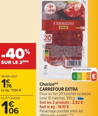 Carrefour Carrefour extra chorizo offre