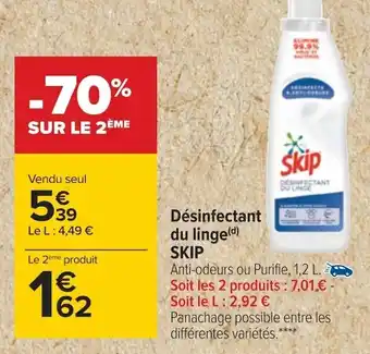 Carrefour Skip désinfectant du linge offre