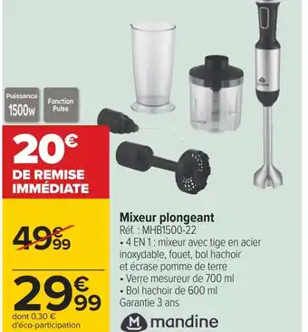 Mandine mixeur plongeant