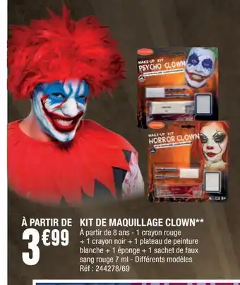 La Foir'Fouille Kit de maquillage clown offre