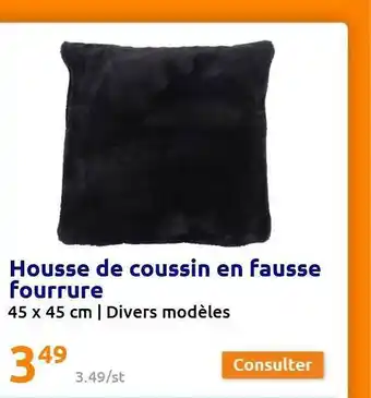 Action Housse de coussin en fausse fourrure offre