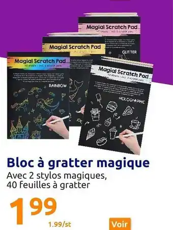 Action Bloc à gratter magique offre