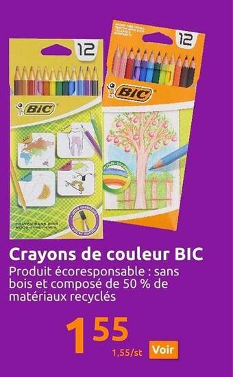 Action Crayons de couleur bic offre