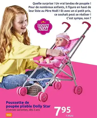 Action Poussette de poupée pliable dolly star offre