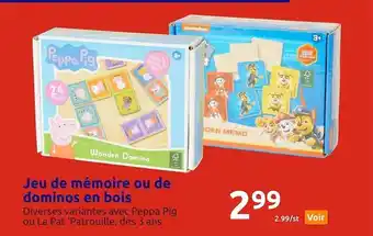 Action Jeu de mémoire ou de dominos en bois offre