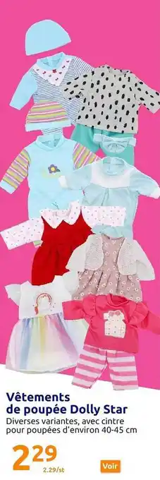 Action Vêtements de poupée dolly star offre