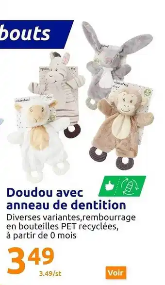 Action Doudou avec anneau de dentition offre