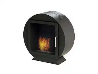 Cuiseur éthanol compact avec design circulaire et porte de sécurité