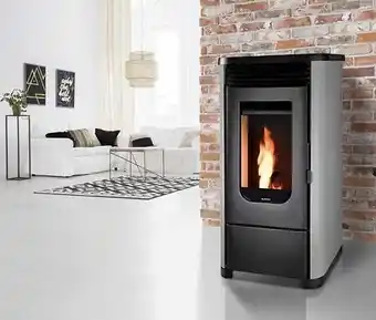 Poêle à granulés de bois 7.5kw gris - leni7gris