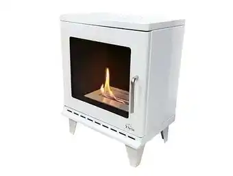 Bricorama Poêle à éthanol 1,5kw design carré en acier blanc avec pieds offre