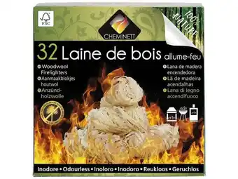 Weldom Allume-feu laine de bois cheminett boite de 32 offre