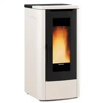 Poêle à granulés de bois 10kw ivoire - nordica extraflame - teoremaivoire