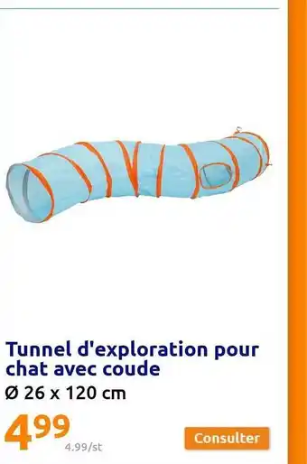 Tunnel d'exploration pour chat avec coude
