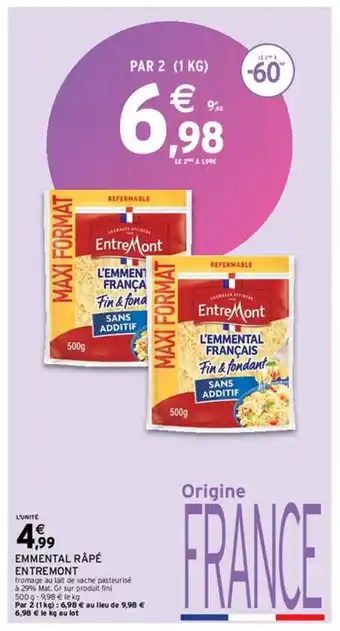 Intermarché Hyper Emmental Râpé Entremont offre