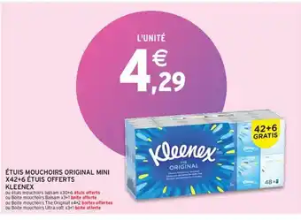 Intermarché Hyper Étuis Mouchoirs Original Mini x46+ 6 Étuis Offerts Kleenex offre