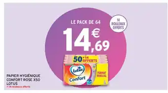 Intermarché Hyper Papier Hygiénique Confort Rose X50 Lotus offre