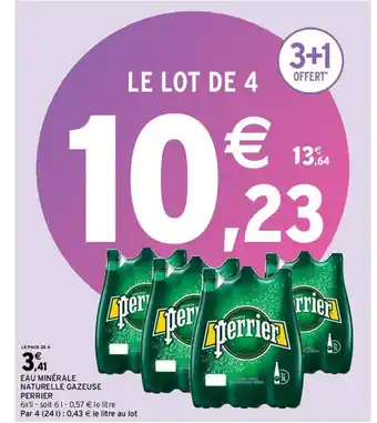 Intermarché Hyper Eau Minérale Naturelle Gazeuse Perrier offre