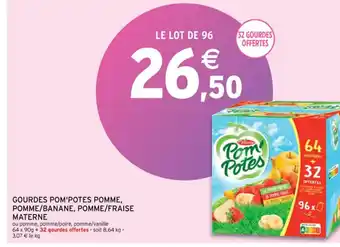Intermarché Gourdes Pom'Potes Pomme Pomme/Banane, Pomme/Fraise Materne offre