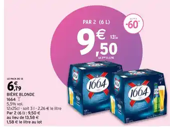 Intermarché Bière Blonde 1664 offre
