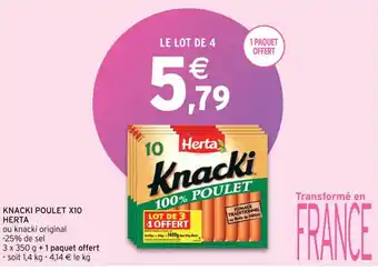 Intermarché Knacki Poulet X10 Herta offre