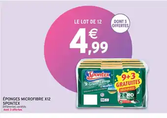 Intermarché Éponges Microfibre X12 Spontex offre
