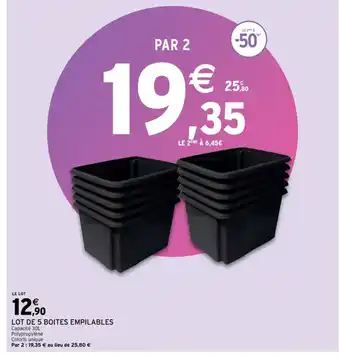 Intermarché Lot de 5 Boites Empilables offre