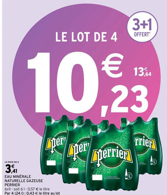 Intermarché Eau Minérale Naturelle Gazeuse Perrier offre
