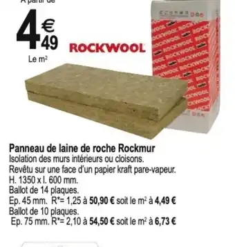 Tridôme Panneau de Laine de Roche Rockmur offre