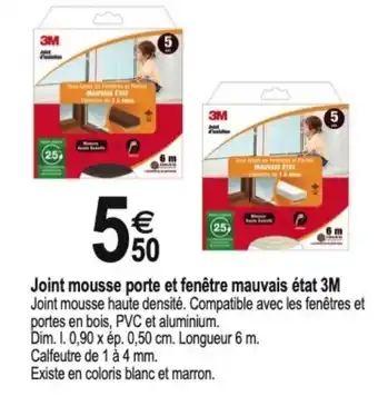 Tridôme Joint Mousse Porte et Fenêtre Mauvais État 3M offre
