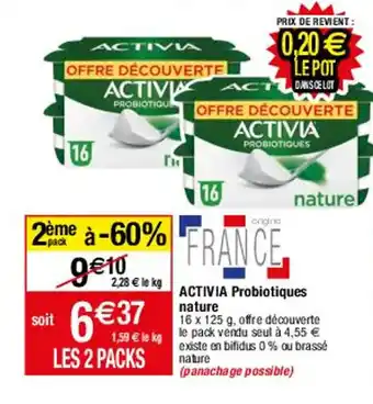 Migros Activia Probiotiques Nature offre