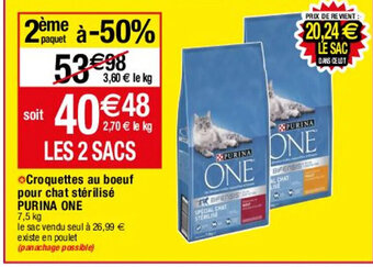 Migros Croquettes Au Boeuf Pour Chat Stérilisé Purina One offre