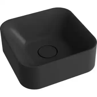 Vasque à poser résine de synthÚse carré capsule l.38 x p.12.2 cm noir mat