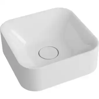 Vasque à poser résine de synthÚse carrée capsule l.38 x p.12.2 cm blanc brillant
