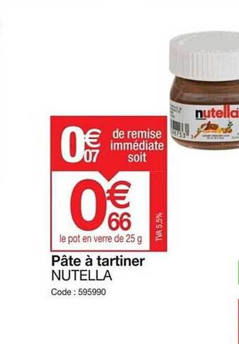 Promocash Pâte à tartiner nutella offre