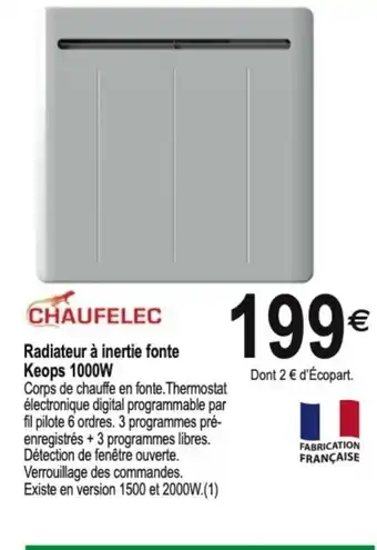 Radiateur a Inertie Fonte Keops 1000W