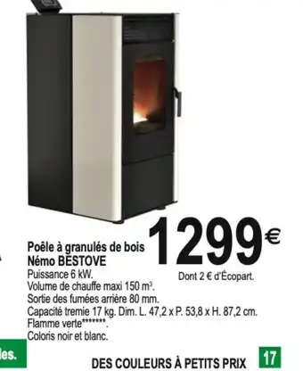 Tridôme Poêle à Granules de bois Nemo Bestove offre