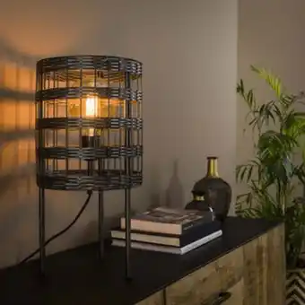 Pier Import Lampe à poser noire avec cannage en métal nova offre