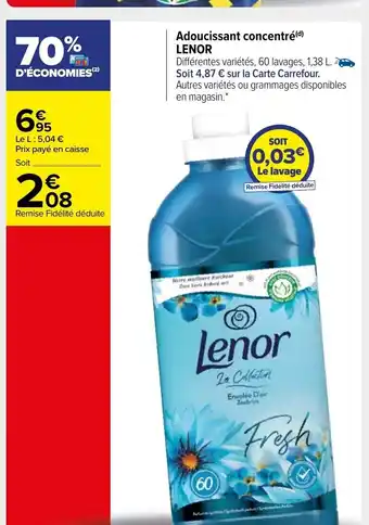 Carrefour Market Adoucissant Concentré Lenor offre