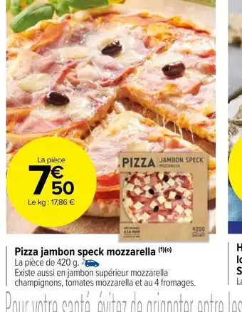 Pizza Jambon Speck Mozzarella