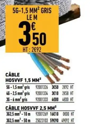 Brico Cash Câble HO5VVF offre