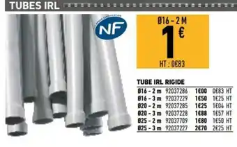 Brico Cash Tube IRL Rigide offre