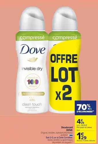 Carrefour Market Dove déodorant offre