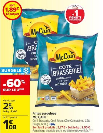 Carrefour Market Mc cain frites surgelées offre